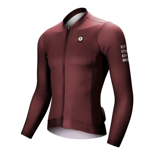 Tricou sportiv de ciclism cu mânecă lungă și fermoar, potrivit pentru ciclism, sport și activități în aer liber unisex burgundy XXL