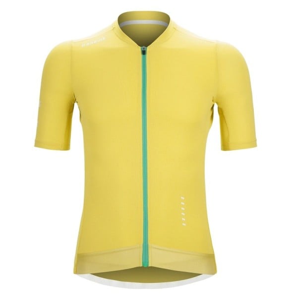 Tricou sportiv de ciclism cu mânecă scurtă și fermoar cu 3 buzunare pe spate pentru ciclism, sport și activități în aer liber unisex galben L