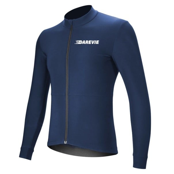 Tricou sportiv de ciclism pentru bărbați cu mânecă lungă și fermoar pentru ciclism, sport și activități în aer liber albastru XL