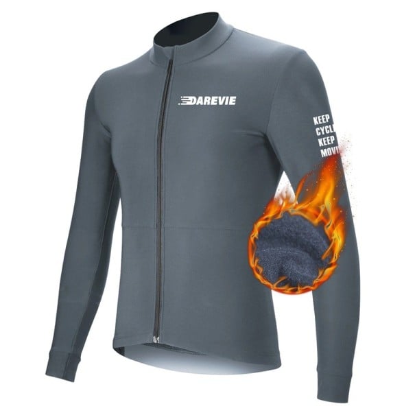 Tricou sportiv de ciclism pentru bărbați cu mânecă lungă și fermoar pentru ciclism, sport și activități în aer liber gri XL