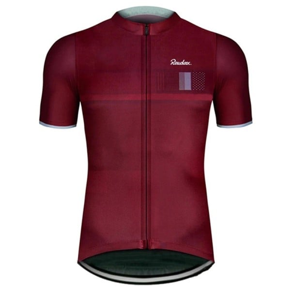 Tricou sportiv pentru bărbați, cu mânecă scurtă și fermoar, pentru ciclism, sport și activități în aer liber burgundy XL