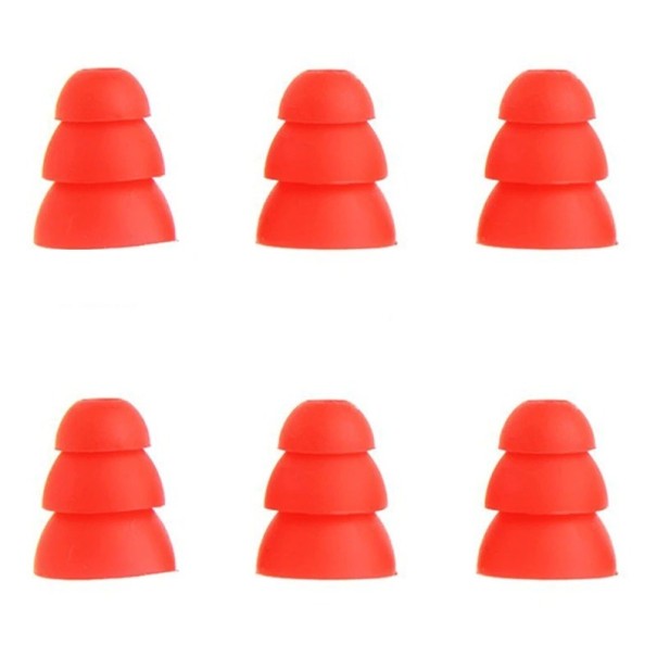 Triple pontas para auriculares 6 pcs C1196 vermelho L