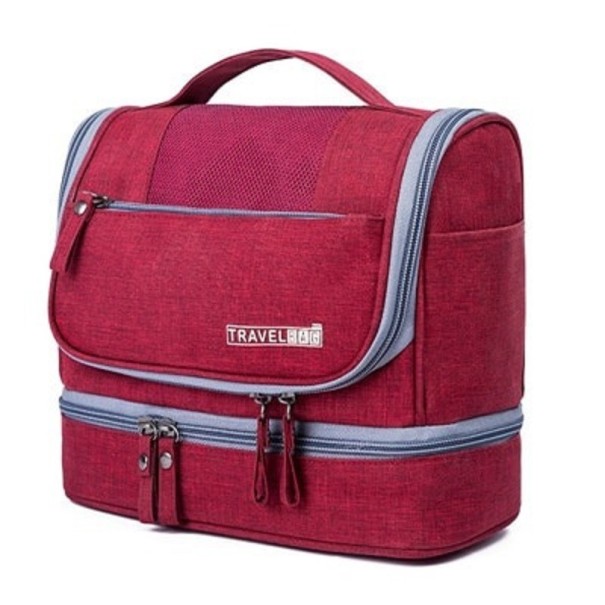Trousse de maquillage de voyage rouge