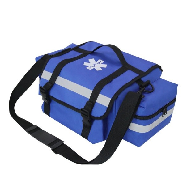 Trousse de secours de voyage vide sac d'urgence en tissu Oxford sac de camping trousse de premiers secours pour voiture et en extérieur bleu