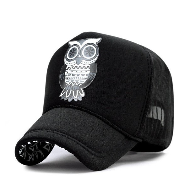 Trucker-Cap mit einer Eule schwarz