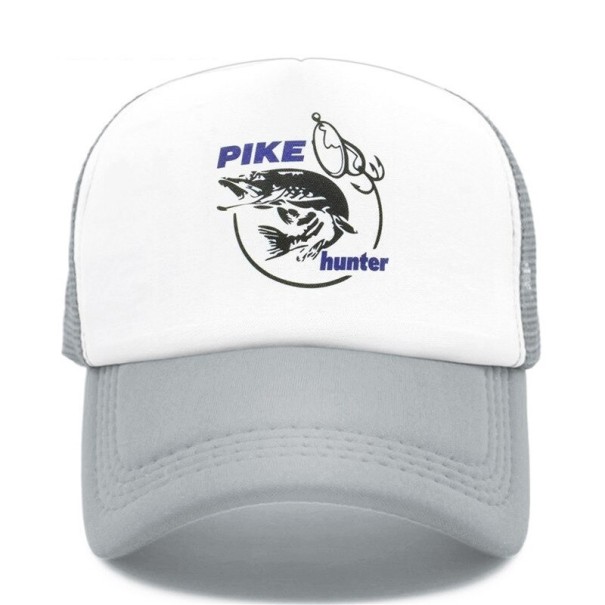 Trucker-Cap mit Fisch grau