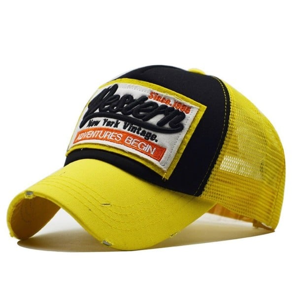 Trucker-lippis T166-tekstillä keltainen