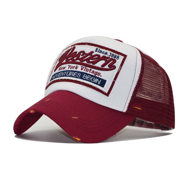 Trucker-lippis T166-tekstillä viininpunainen