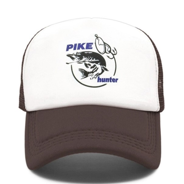 Trucker pet met vis koffiekleur