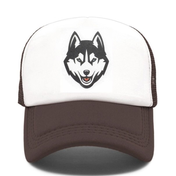 Trucker pet met wolf koffiekleur