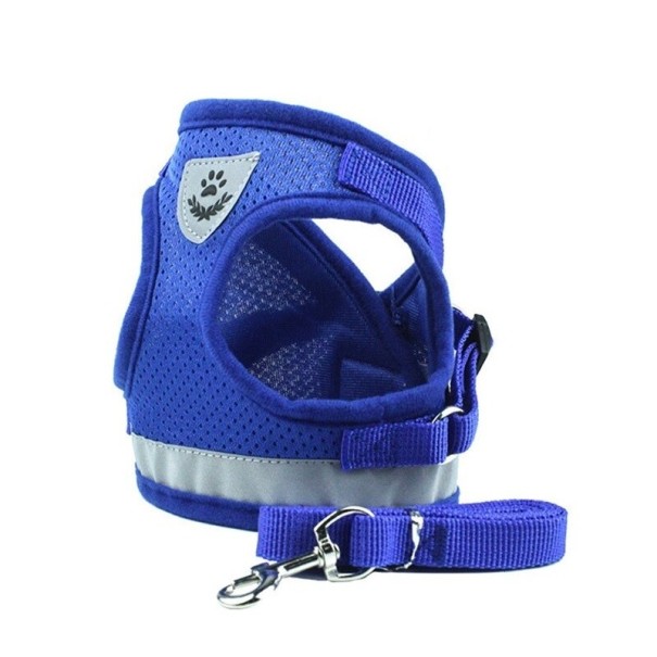 Tuigje voor katten en kleine honden C8777 blauw M