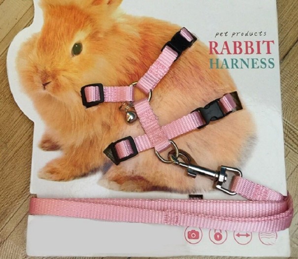 Tuigje voor konijnen roze