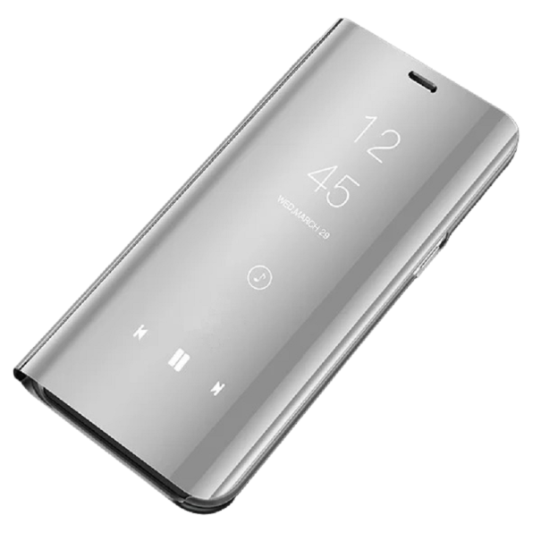 Tükörhatású, flip tok Samsung Galaxy Note 9-hez ezüst