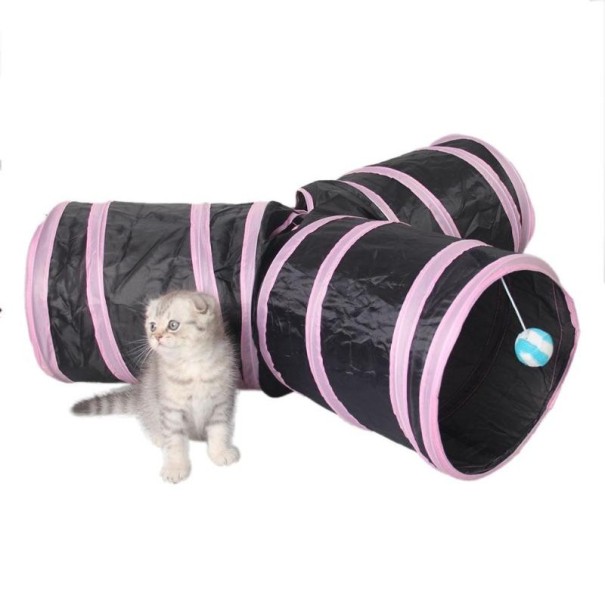 Tunel dla kotów różowy
