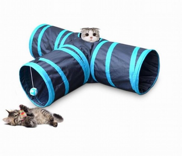 Tunel pentru pisici albastru