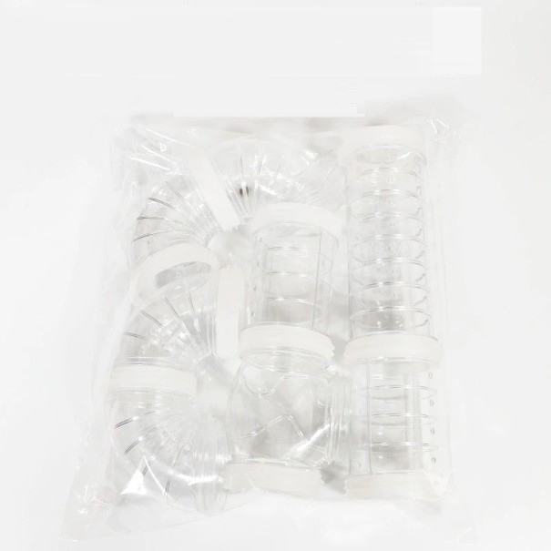 Tunnel pieghevole in plastica per roditori bianco