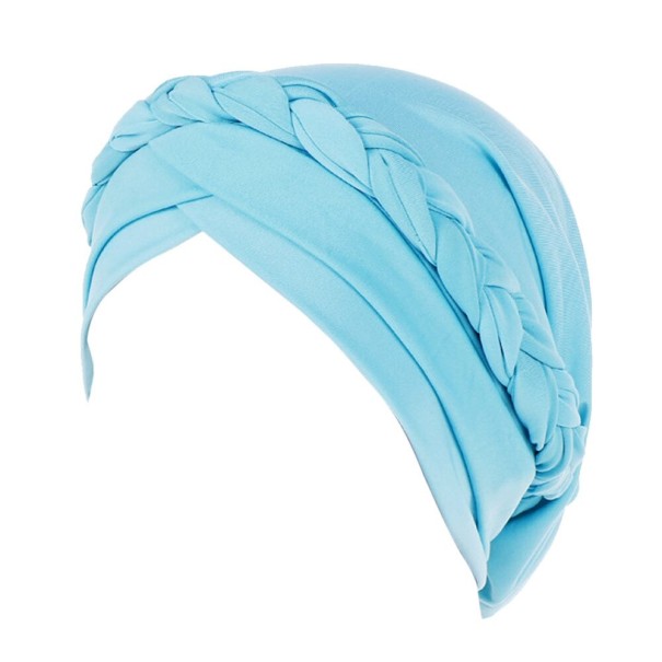 Turban damski z oplotem jasnoniebieski