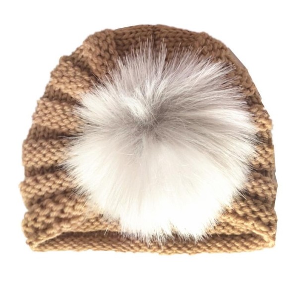 Turban pour enfant avec pompon kaki