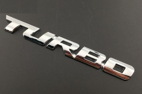 Turbo bilklistermærke sølv