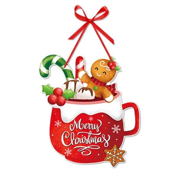 Türhängedekoration 30 x 27 cm Weihnachtsdeko mit Lebkuchenmotiv Hängeschmuck für Eingangstüren Winterdeko für festliche Wohnraumgestaltung 1