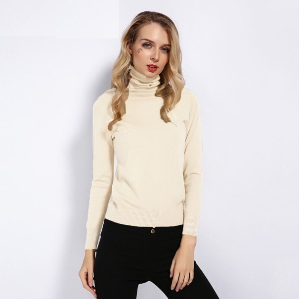 Turtleneck dam A2961 krämfärgad S