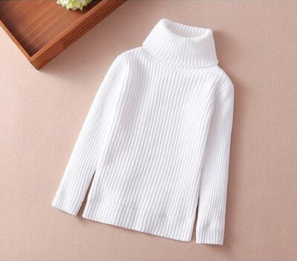 Turtleneck de fată L596 alb 4
