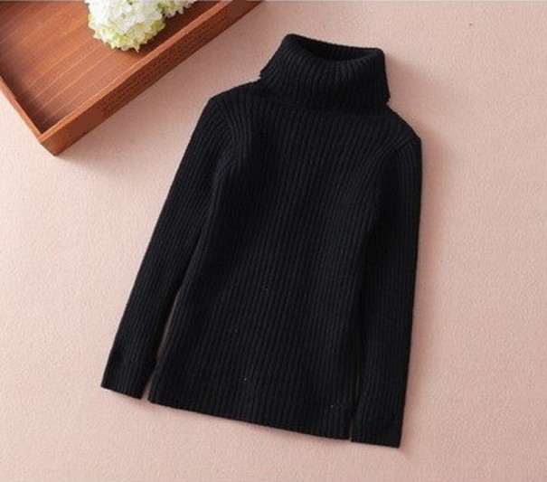 Turtleneck de fată L596 negru 3