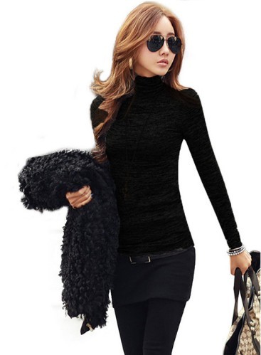 Turtleneck de lux pentru femei - Negru S