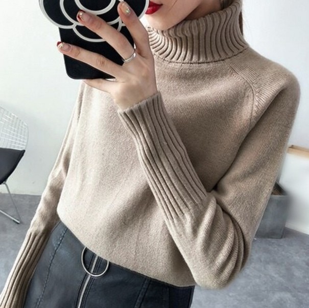Turtleneck G208 dam ljusbrun S