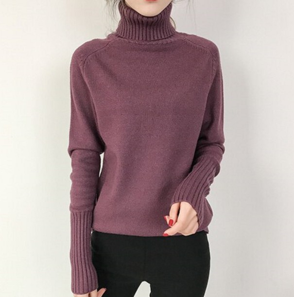 Turtleneck G208 dam mörklila M