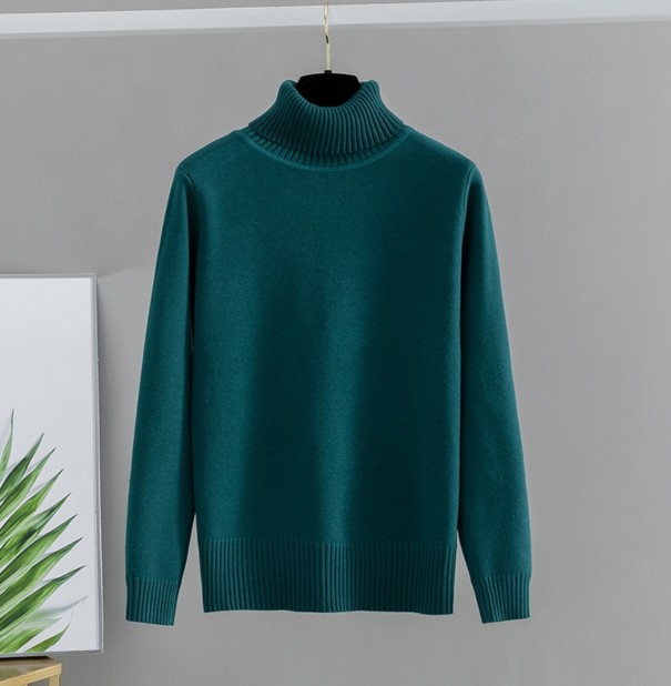 Turtleneck pentru femei G227 verde inchis