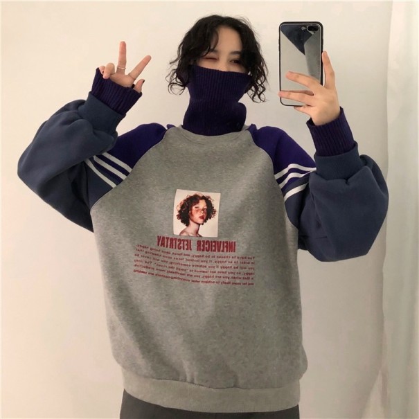 Turtleneck supradimensionat pentru femei gri XL
