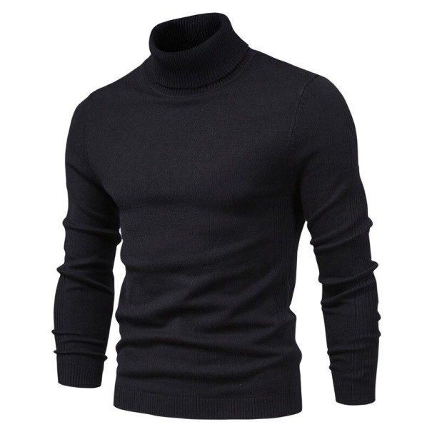Turtleneck tröja för män F171 mörkblå M