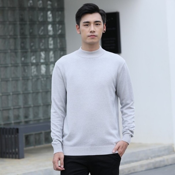 Turtleneck tröja för män F187 ljusgrå XL
