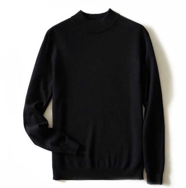 Turtleneck tröja för män F187 svart XS