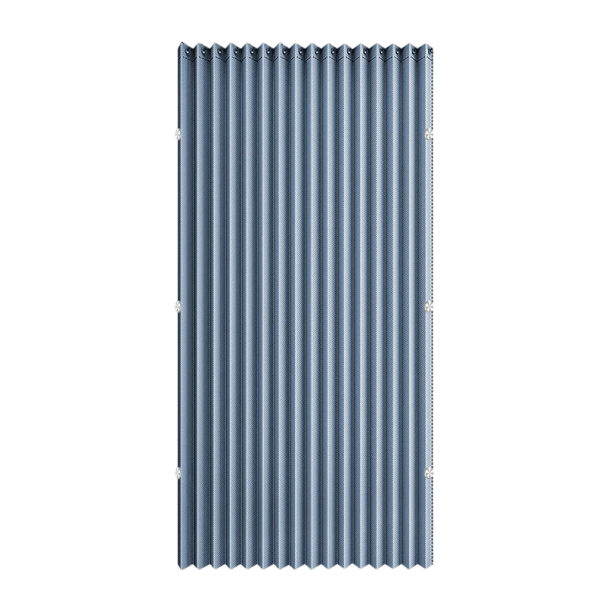 Türvorhang mit magnetischem Mittelplissee 120x240 cm Polyester mit Leinenoptik Metallringe Haken für hohe Durchgänge blau