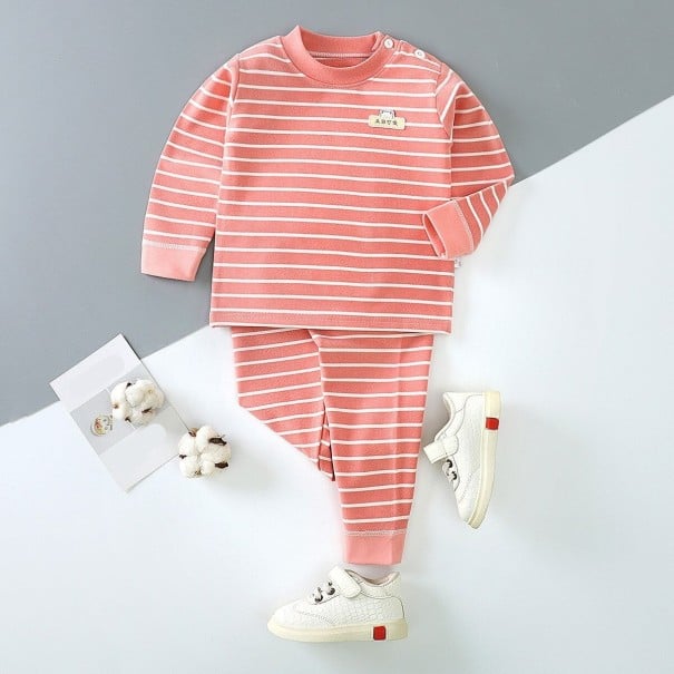 Tuta a righe per bambini rosso chiaro 4