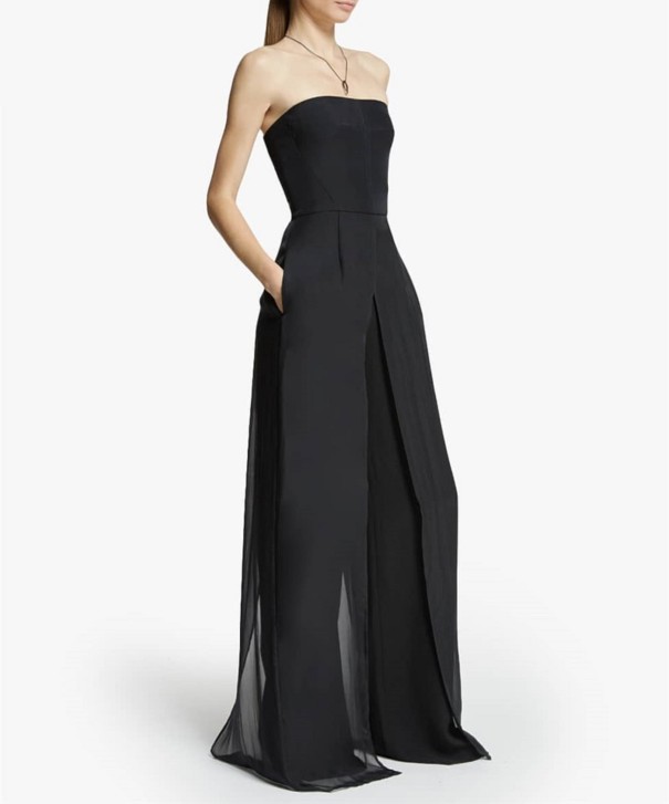 Tuta da donna senza spalline A2007 nero S