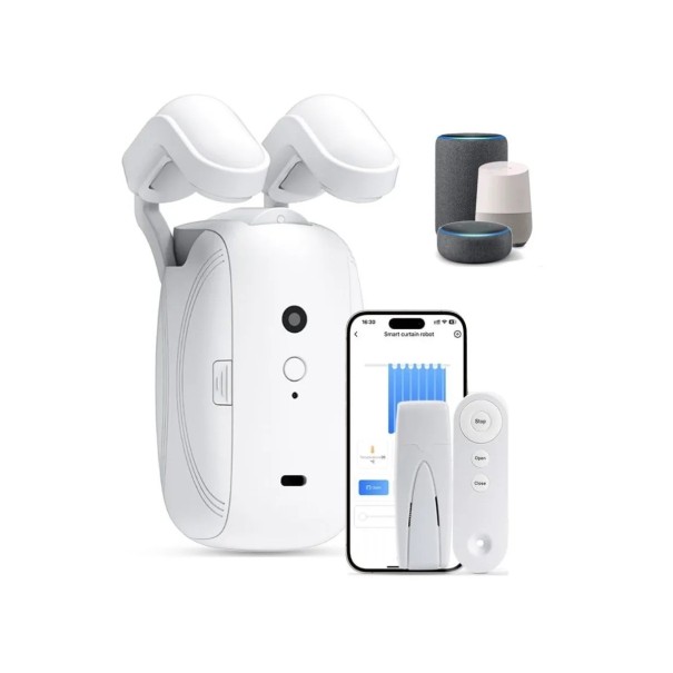 Tuya älykäs verhojen moottori WiFi pyöreälle verhoripustimelle 3v1 mobiililla, äänellä ja käsin ohjaus Alexa Google Siri 1