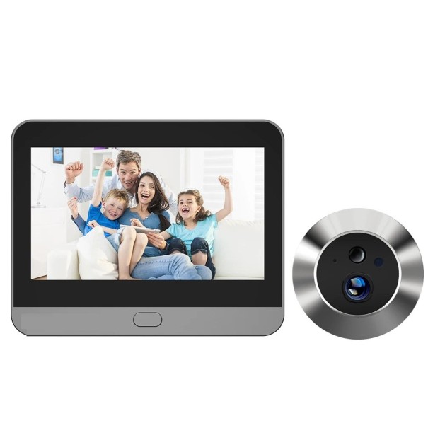 Tuya Smart Digital Door Peephole 3MP WiFi with PIR Detection 140° Wide Angle 4.3" LCD Monitor Night Vision IR 1