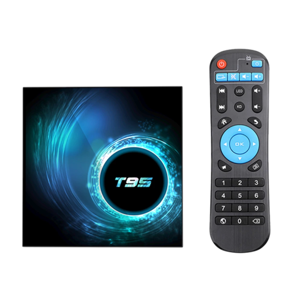 TV Box Android 14 6K 30fps Reprodutor de Media 2+16GB HDMI WiFi 2.4G 5G Bluetooth Ethernet 100M Controlo Remoto IR 2x USB 1