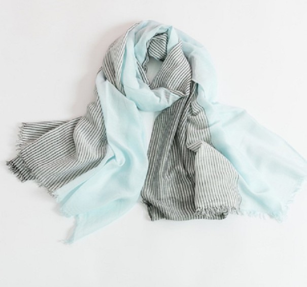 Tvåfärgad randig scarf för män J748 2