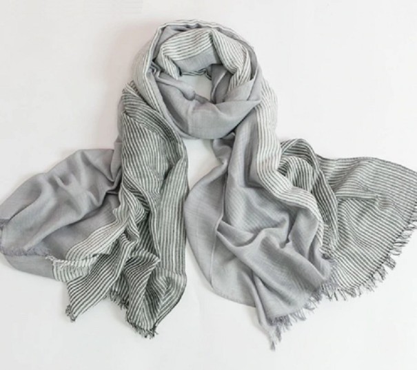 Tvåfärgad randig scarf för män J748 3