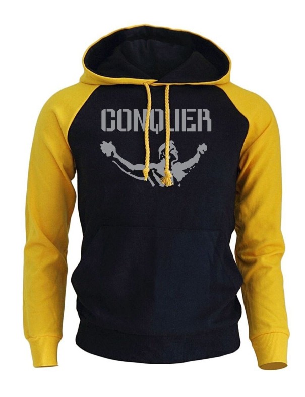 Tvåfärgad tröja för män F106 gul M 1