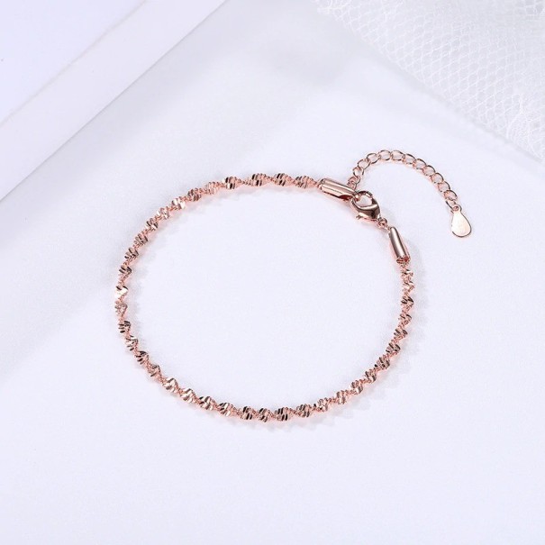Tvinnat armband för kvinnor H199 gammelrosa