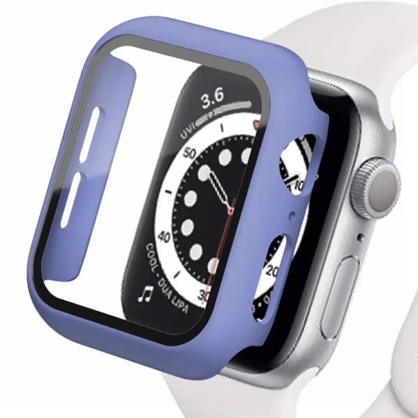 Tvrzené sklo kryt pro Apple Watch 38 mm, 360° ochranný rámeček, pevný kryt na celý displej, příslušenství pro Series 1, 2, 3 levandulová