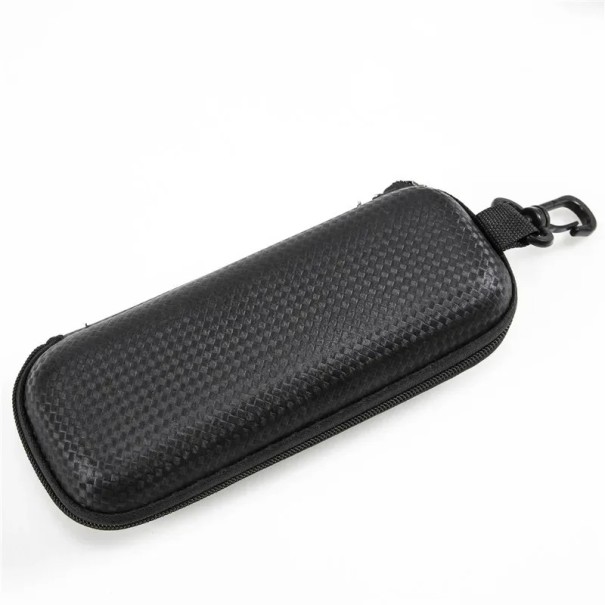 Twarde czarne etui na okulary 16,7 x 6 x 4,2 cm Etui podróżne z paskiem Etui ochronne EVA na okulary przeciwsłoneczne lub korekcyjne zapinane na zamek błyskawiczny 1