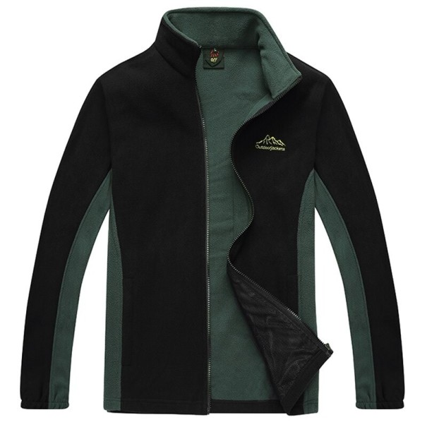 Tweekleurige hoodie met rits voor heren blauw XL