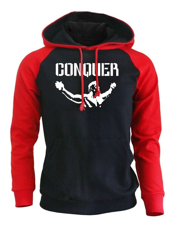 Tweekleurige sweatshirt voor heren F106 rood M 2