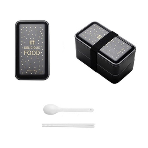 Tweelaagse lunchbox met bestek 4